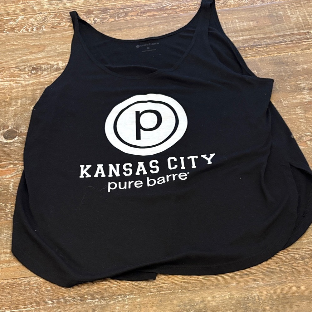 Pure Barre Black and White Kansas City Tank Top size medium
